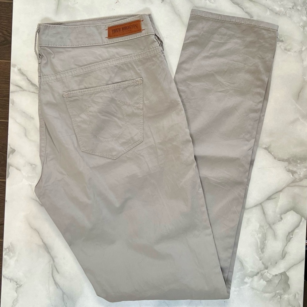 True Religion Gray Boyfriend Pants Size 28